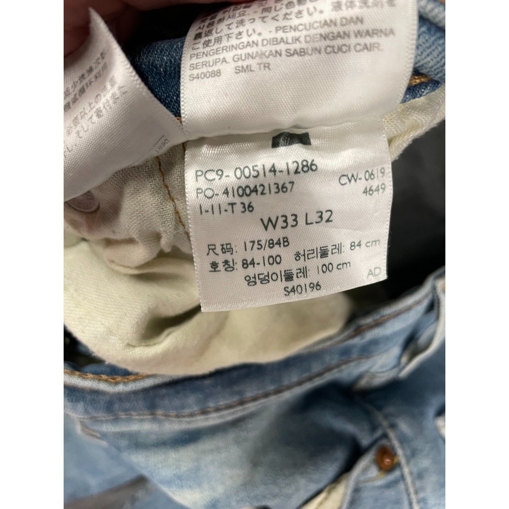 Levis 514 Jeans Mens 33x32 Blue Medium Wash Denim Straight Leg Fit Everyday Wear - Picture 5 of 14